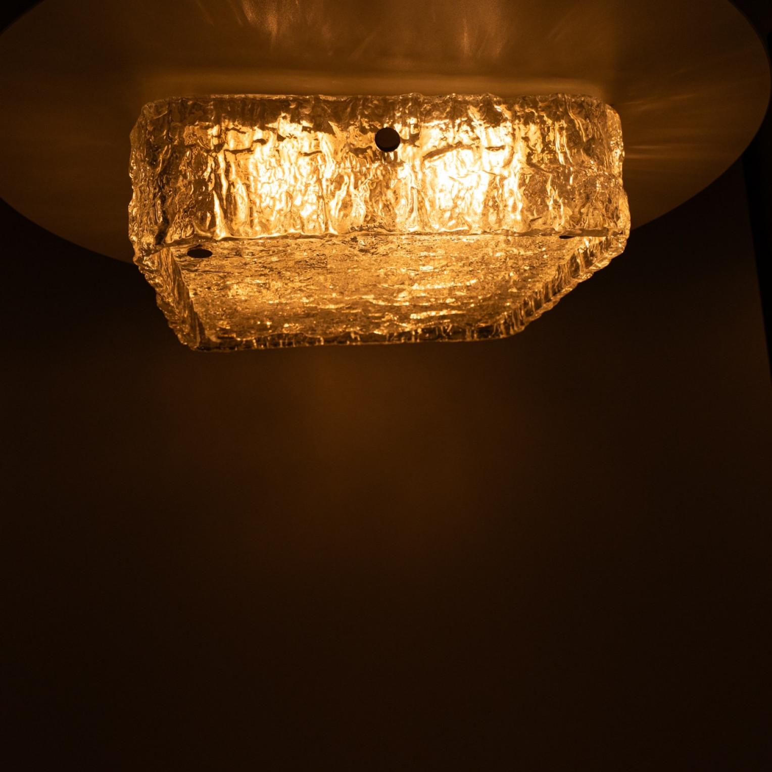 The of the Two Rock Glass Flush Mounts by Kaiser Leuchten, 1970 en vente 3