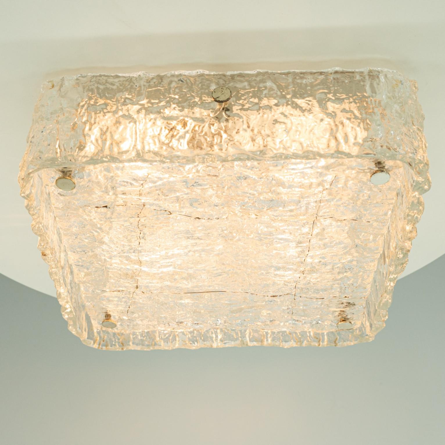 The of the Two Rock Glass Flush Mounts by Kaiser Leuchten, 1970 en vente 5