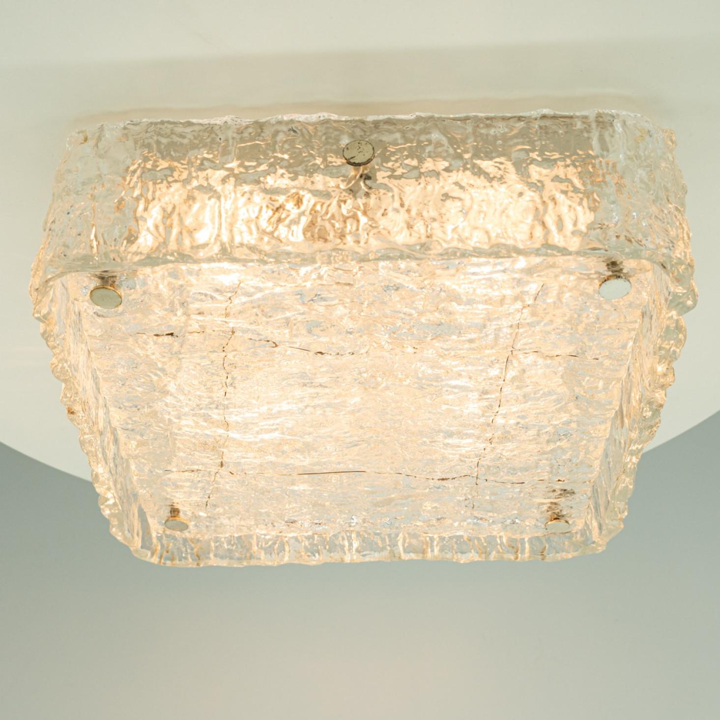 The of the Two Rock Glass Flush Mounts by Kaiser Leuchten, 1970 en vente 5