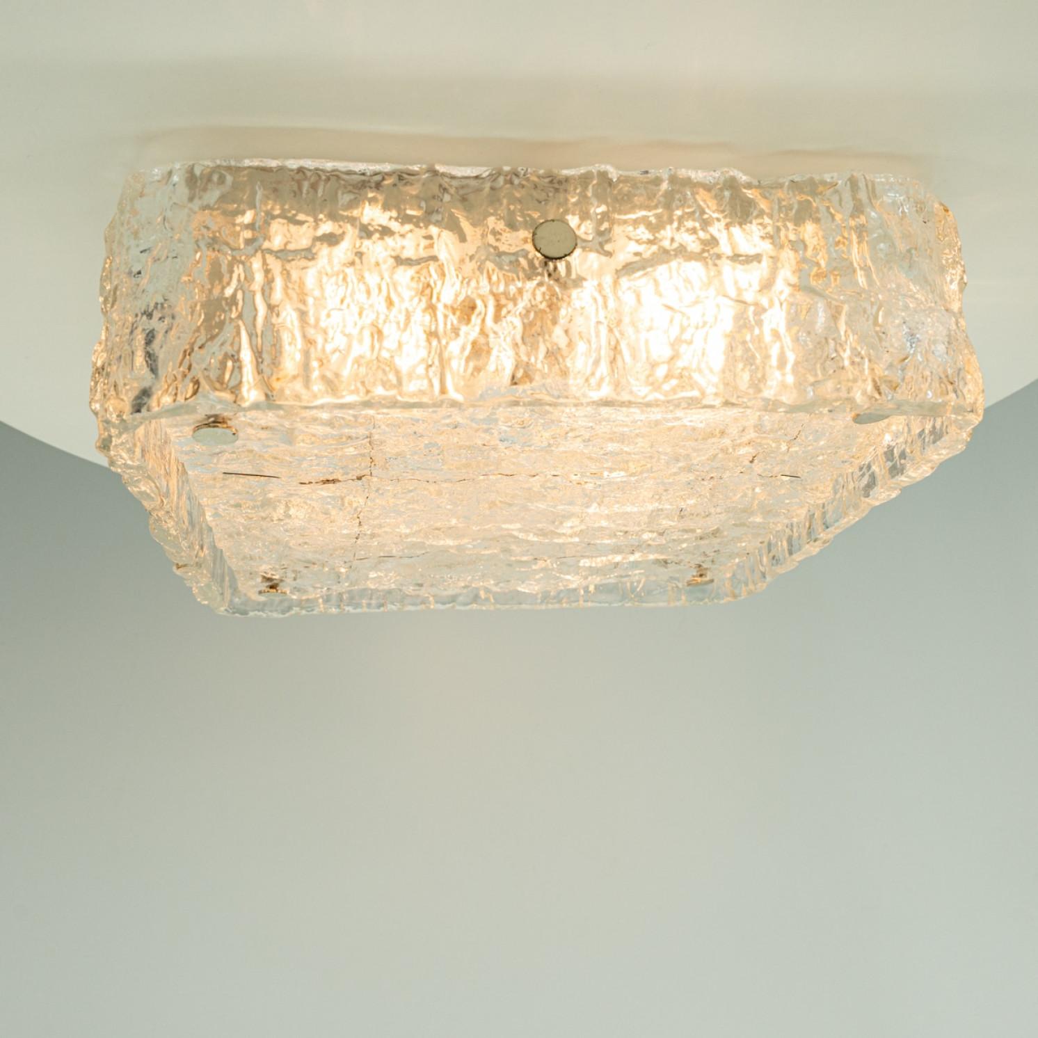 The of the Two Rock Glass Flush Mounts by Kaiser Leuchten, 1970 en vente 6