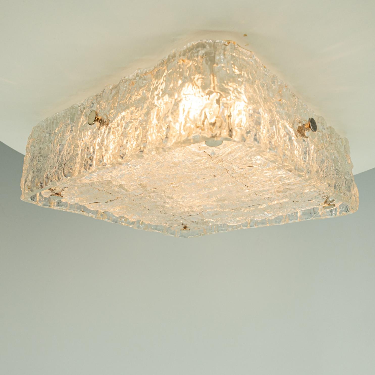 The of the Two Rock Glass Flush Mounts by Kaiser Leuchten, 1970 en vente 6