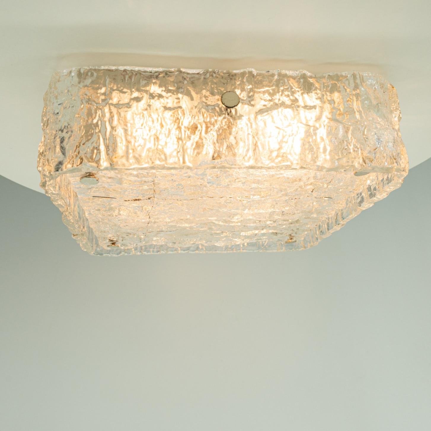 The of the Two Rock Glass Flush Mounts by Kaiser Leuchten, 1970 en vente 7