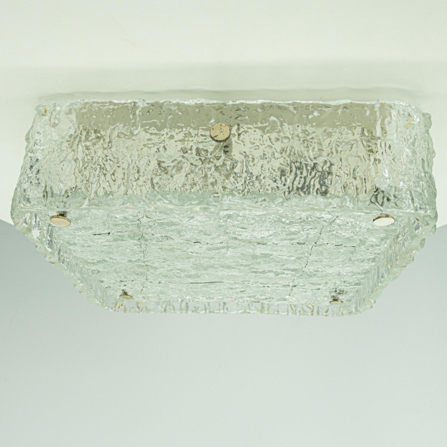 The of the Two Rock Glass Flush Mounts by Kaiser Leuchten, 1970 en vente 8