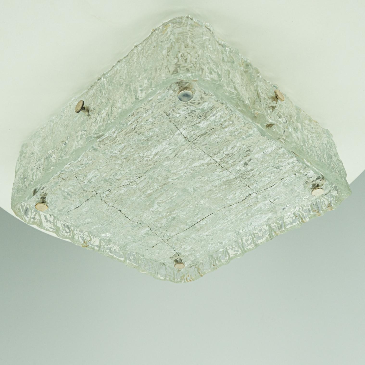 The of the Two Rock Glass Flush Mounts by Kaiser Leuchten, 1970 en vente 9
