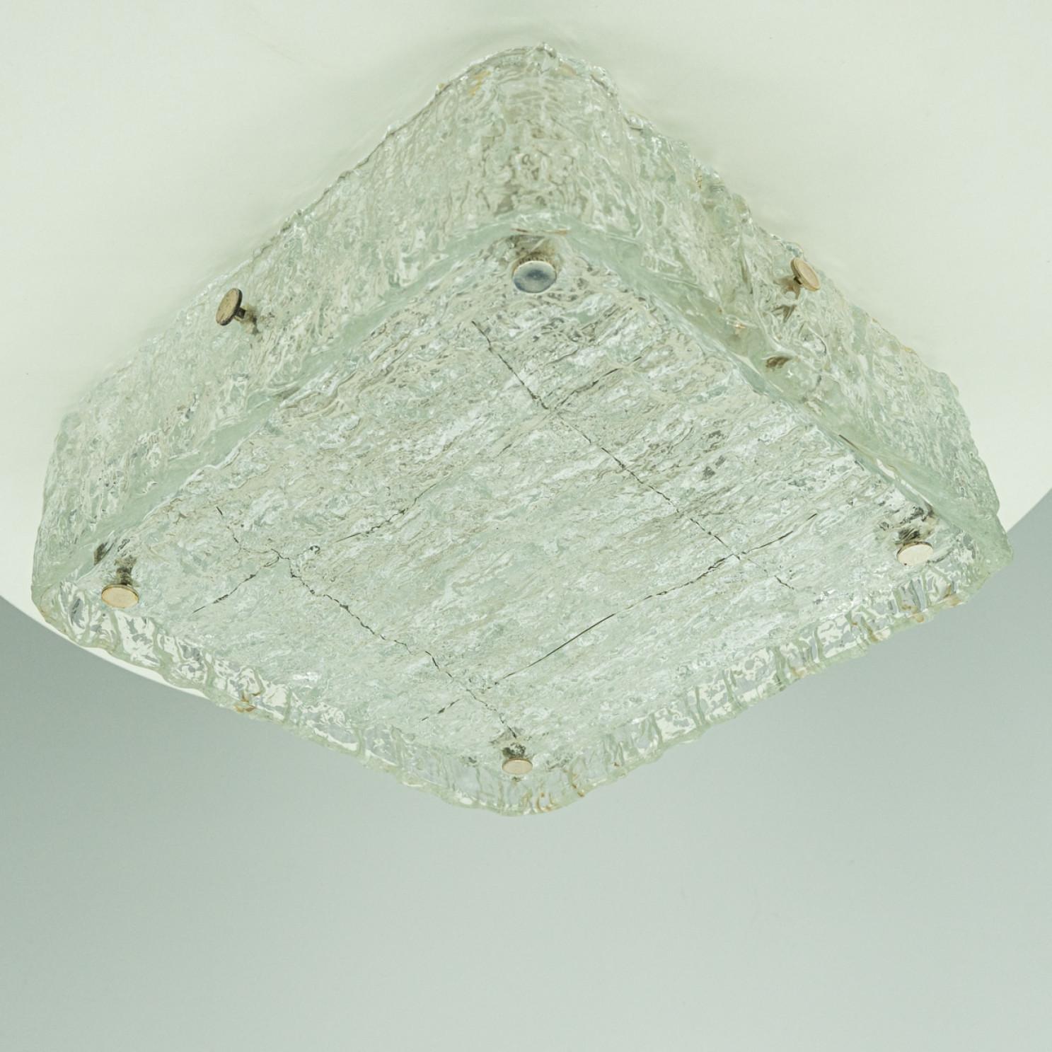 The of the Two Rock Glass Flush Mounts by Kaiser Leuchten, 1970 en vente 10