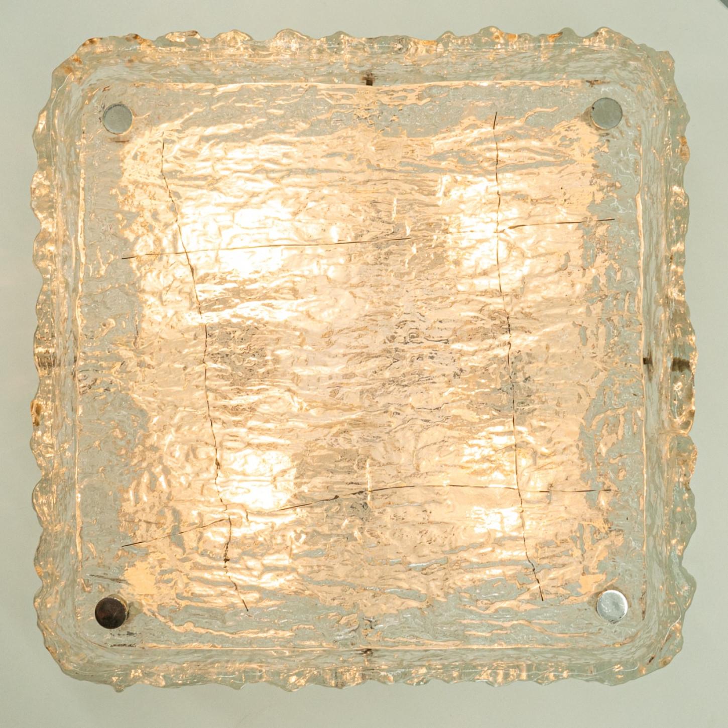 Autre The of the Two Rock Glass Flush Mounts by Kaiser Leuchten, 1970 en vente