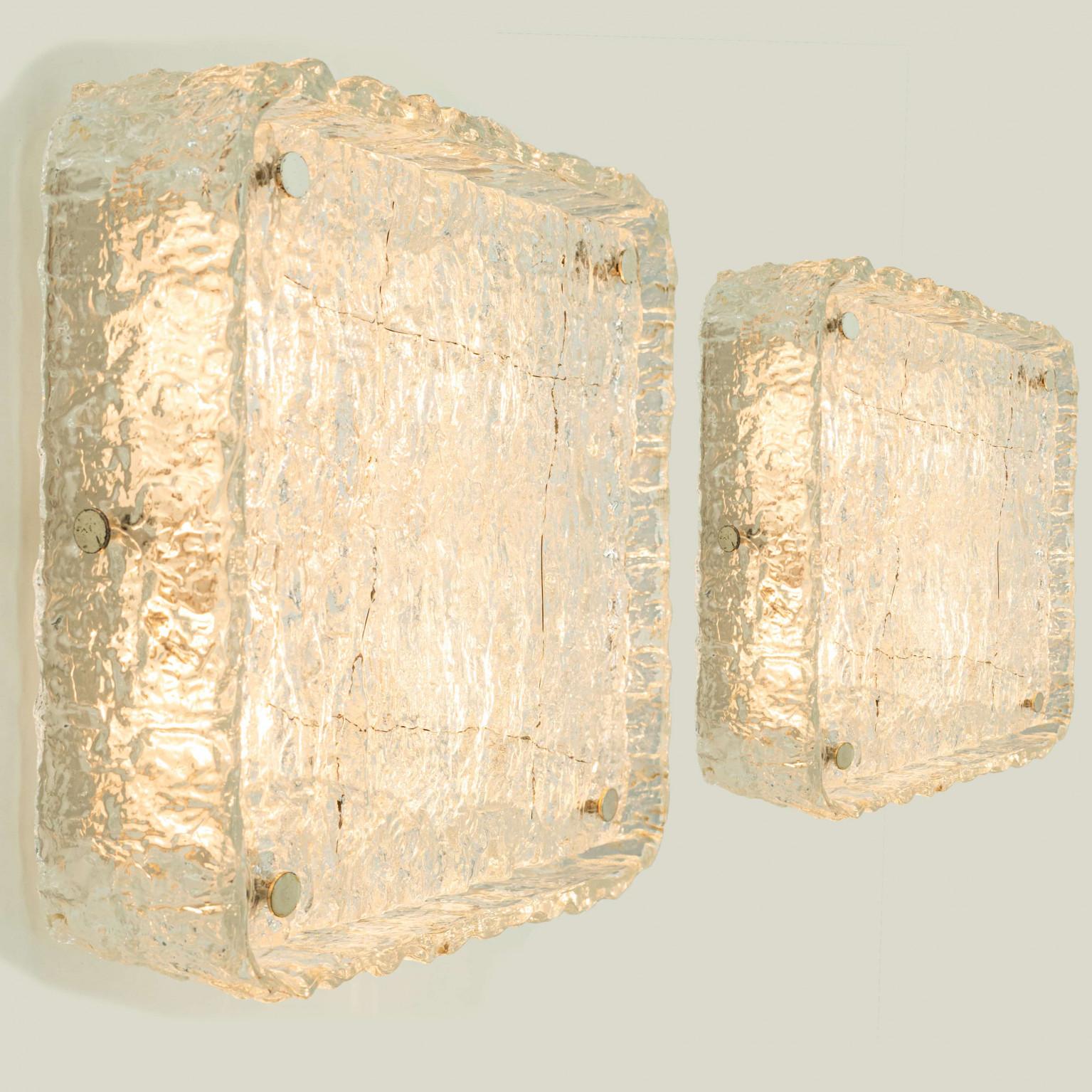 Verre The of the Two Rock Glass Flush Mounts by Kaiser Leuchten, 1970 en vente