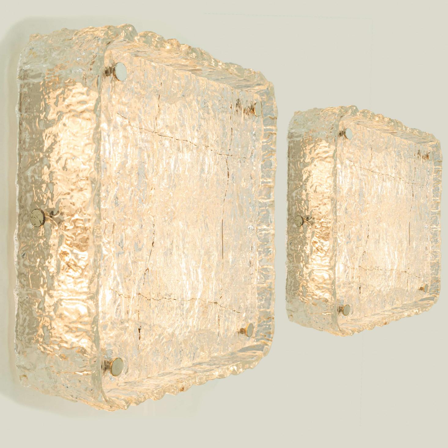 Verre The of the Two Rock Glass Flush Mounts by Kaiser Leuchten, 1970 en vente
