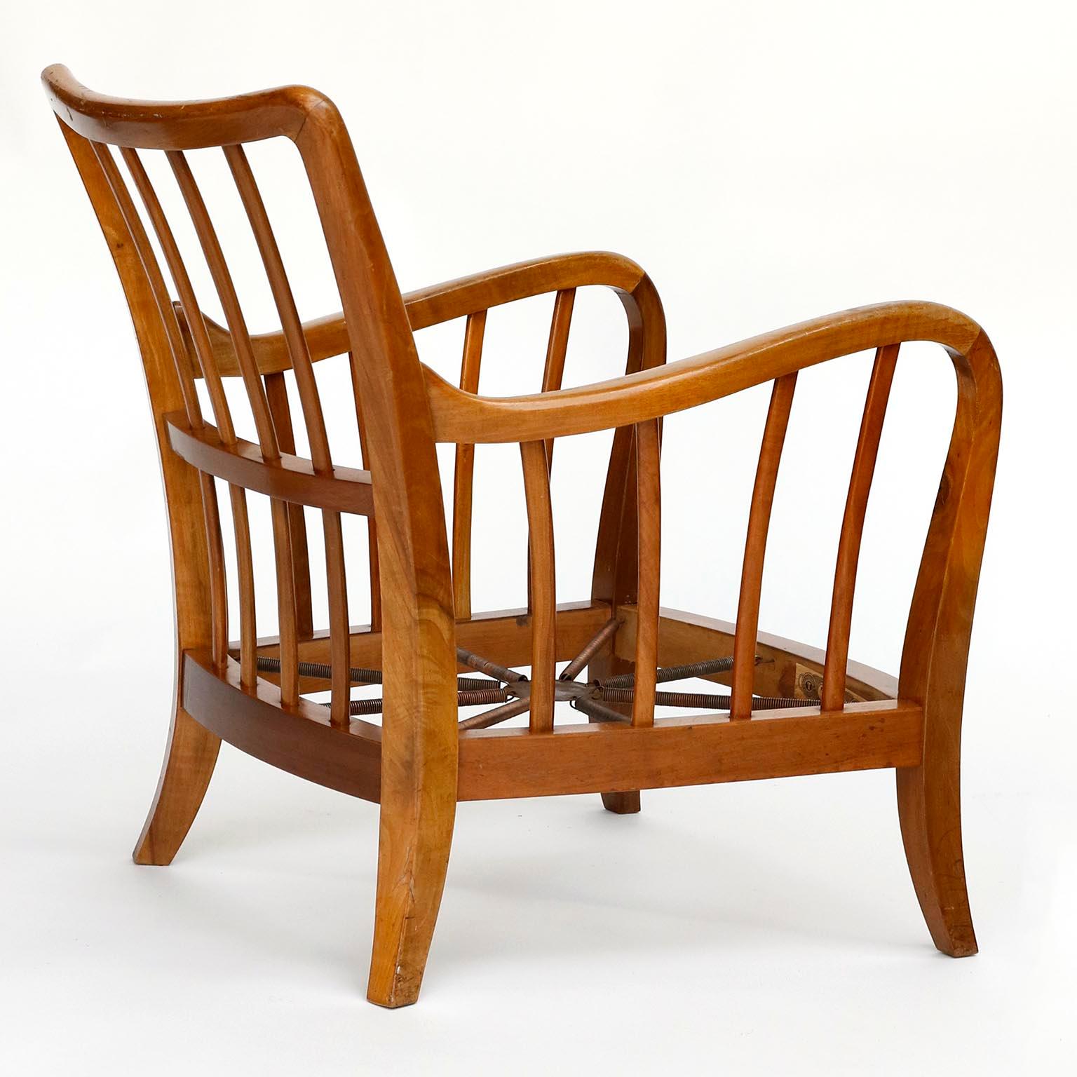 Armchair Lounge Chair Walnut Wood, Josef Frank Attributed, Thonet 4