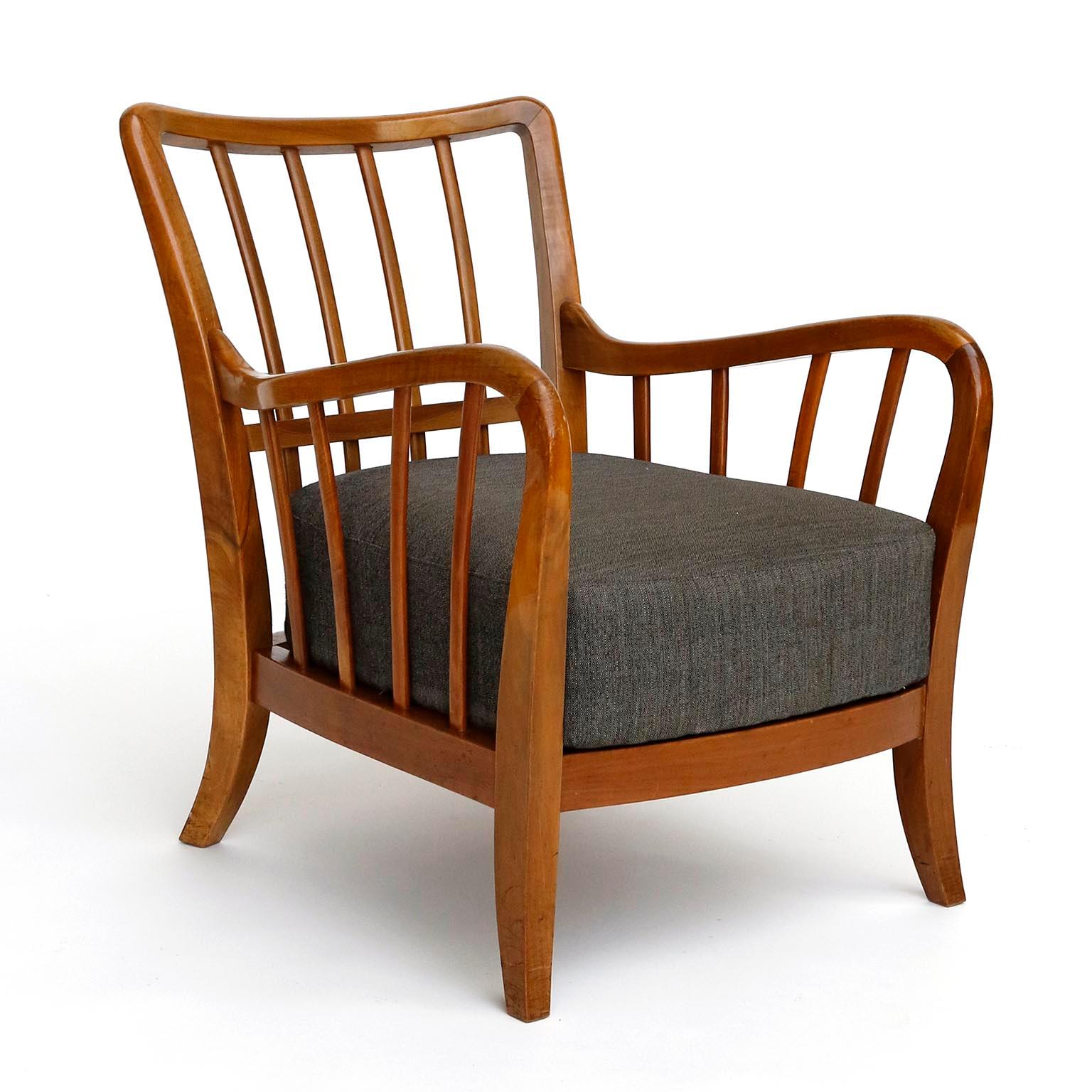 Austrian Armchair Lounge Chair Walnut Wood, Josef Frank Attributed, Thonet
