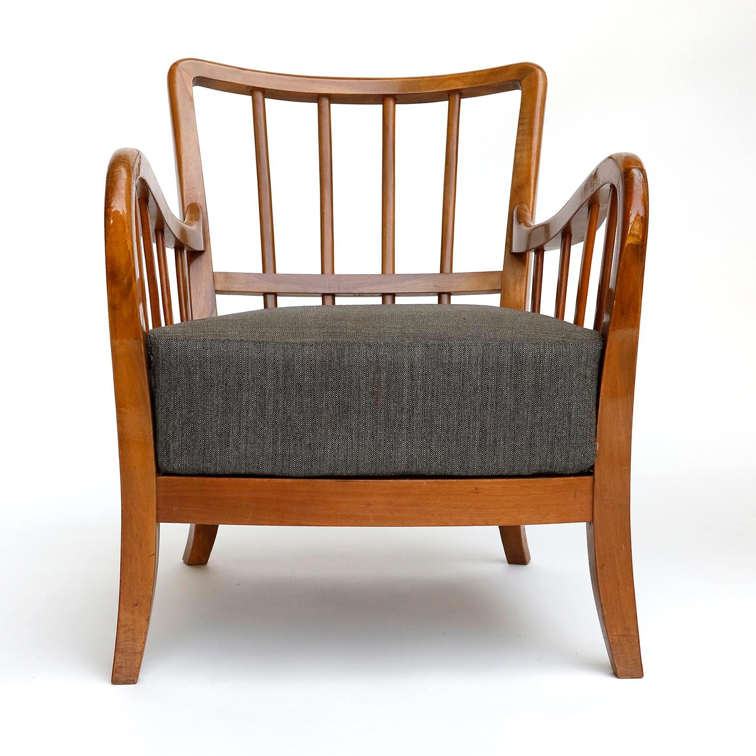 Armchair Lounge Chair Walnut Wood, Josef Frank Attributed, Thonet 1