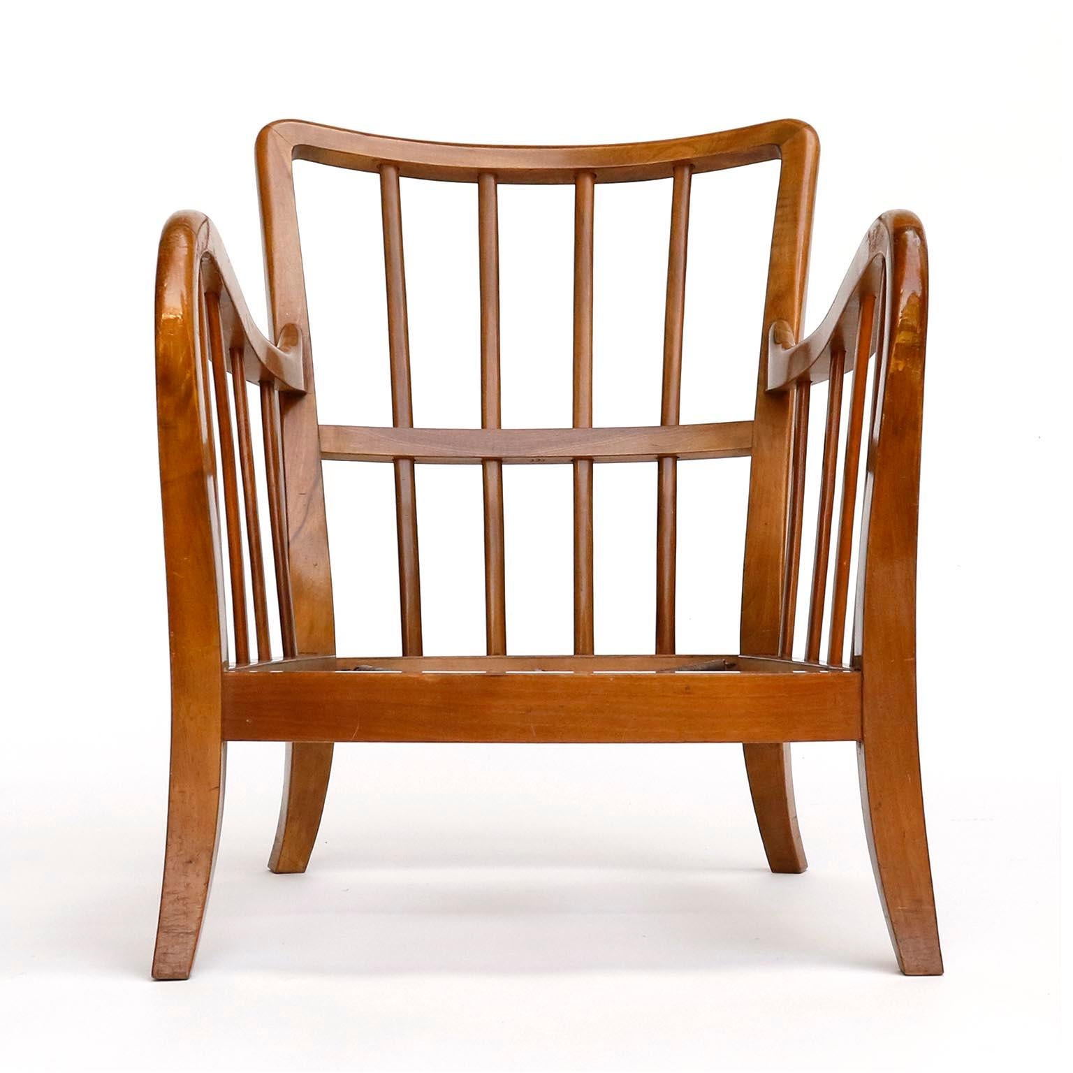 Armchair Lounge Chair Walnut Wood, Josef Frank Attributed, Thonet 2