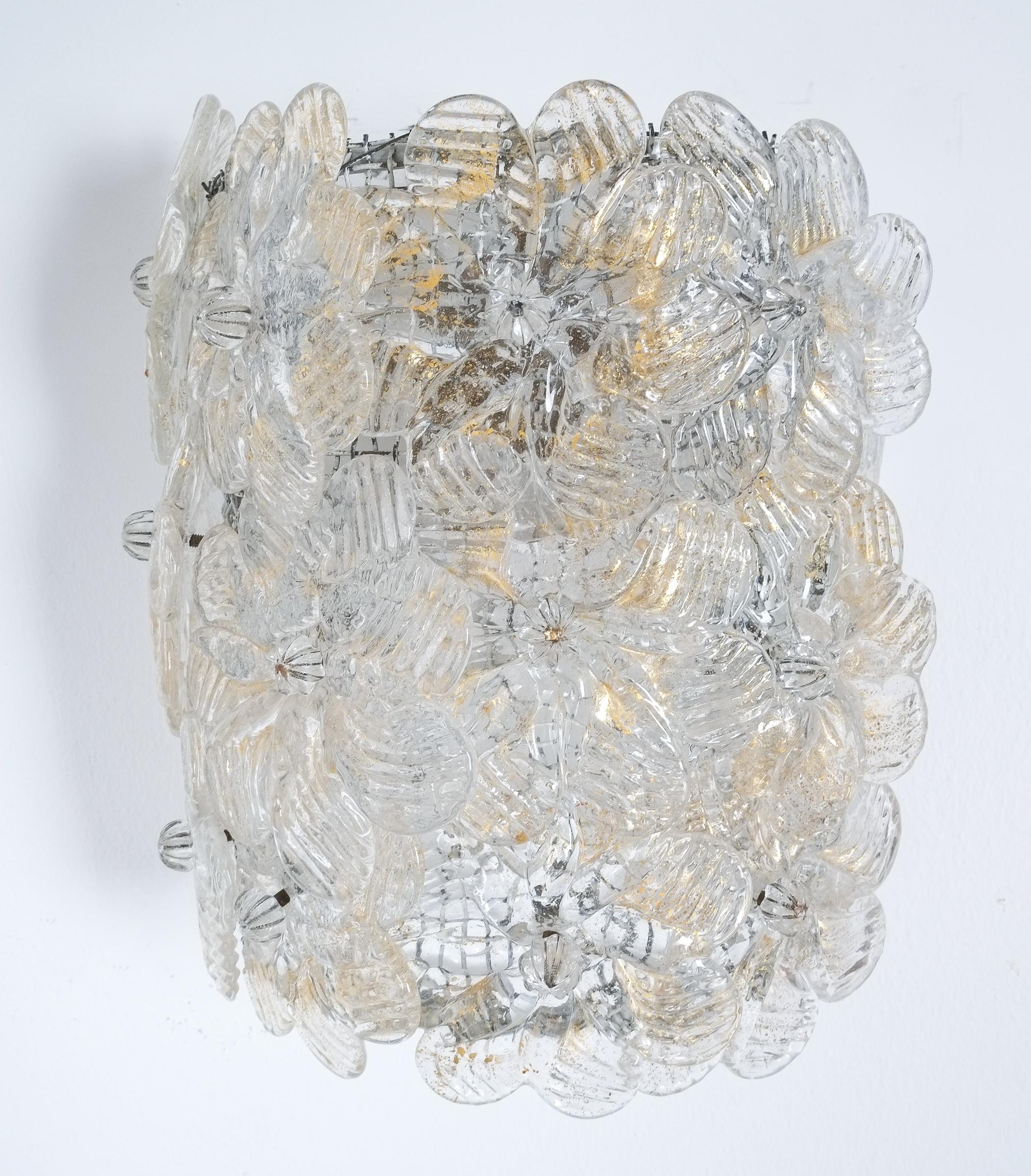 Mid-20th Century One Barovier Toso Flower Glass Sconces