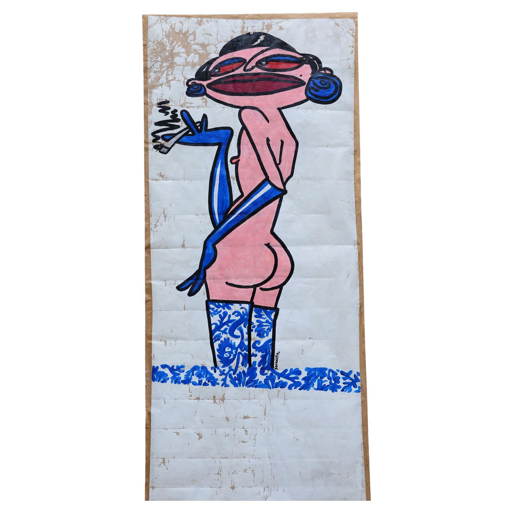 One of Three Graces, the Blue Painting For Sale