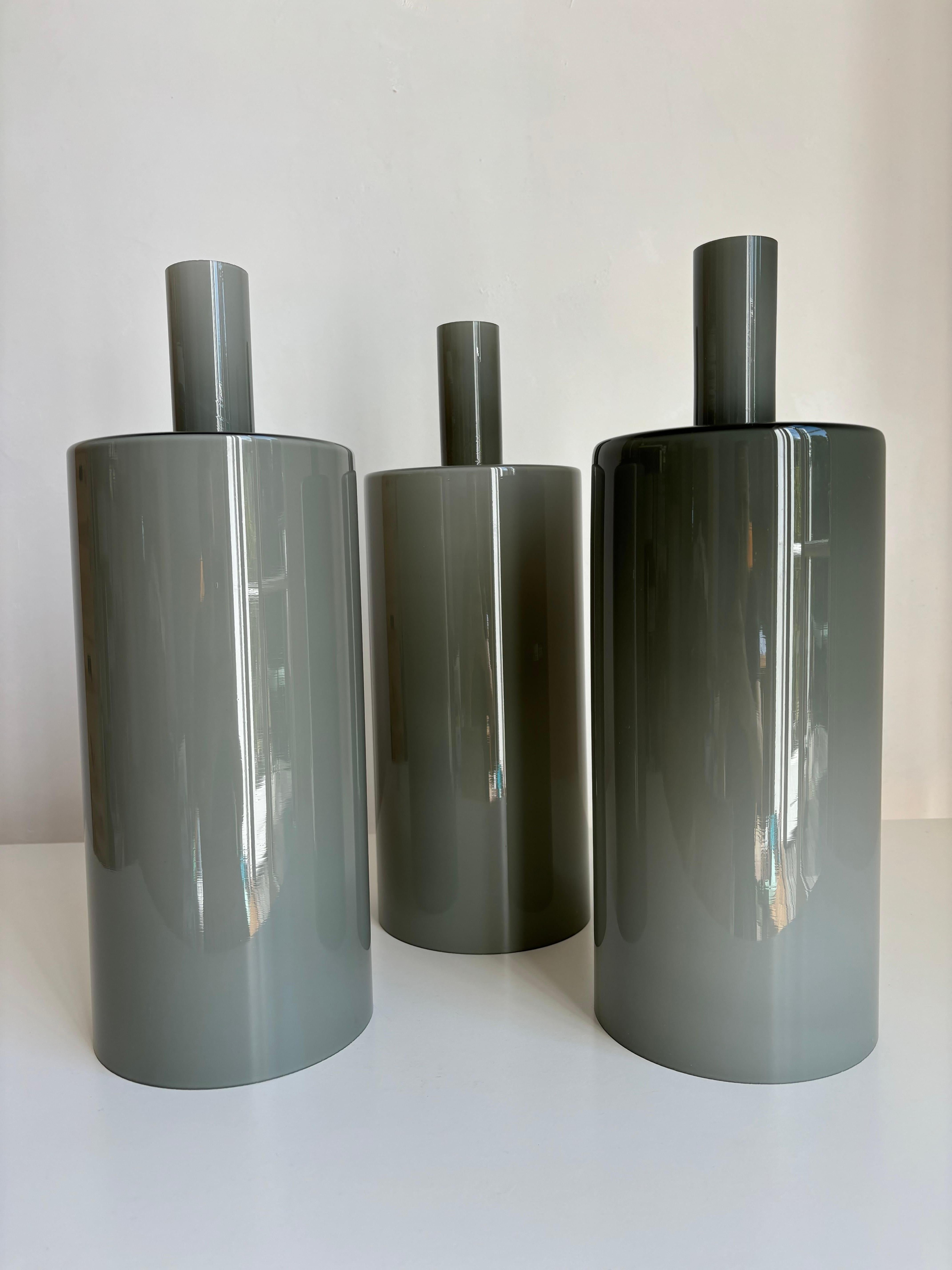 1 of 3 Ciondolo Pisa in vetro grigio Sage di Hammerborg Fog & Mørup, 1963 in vendita 4