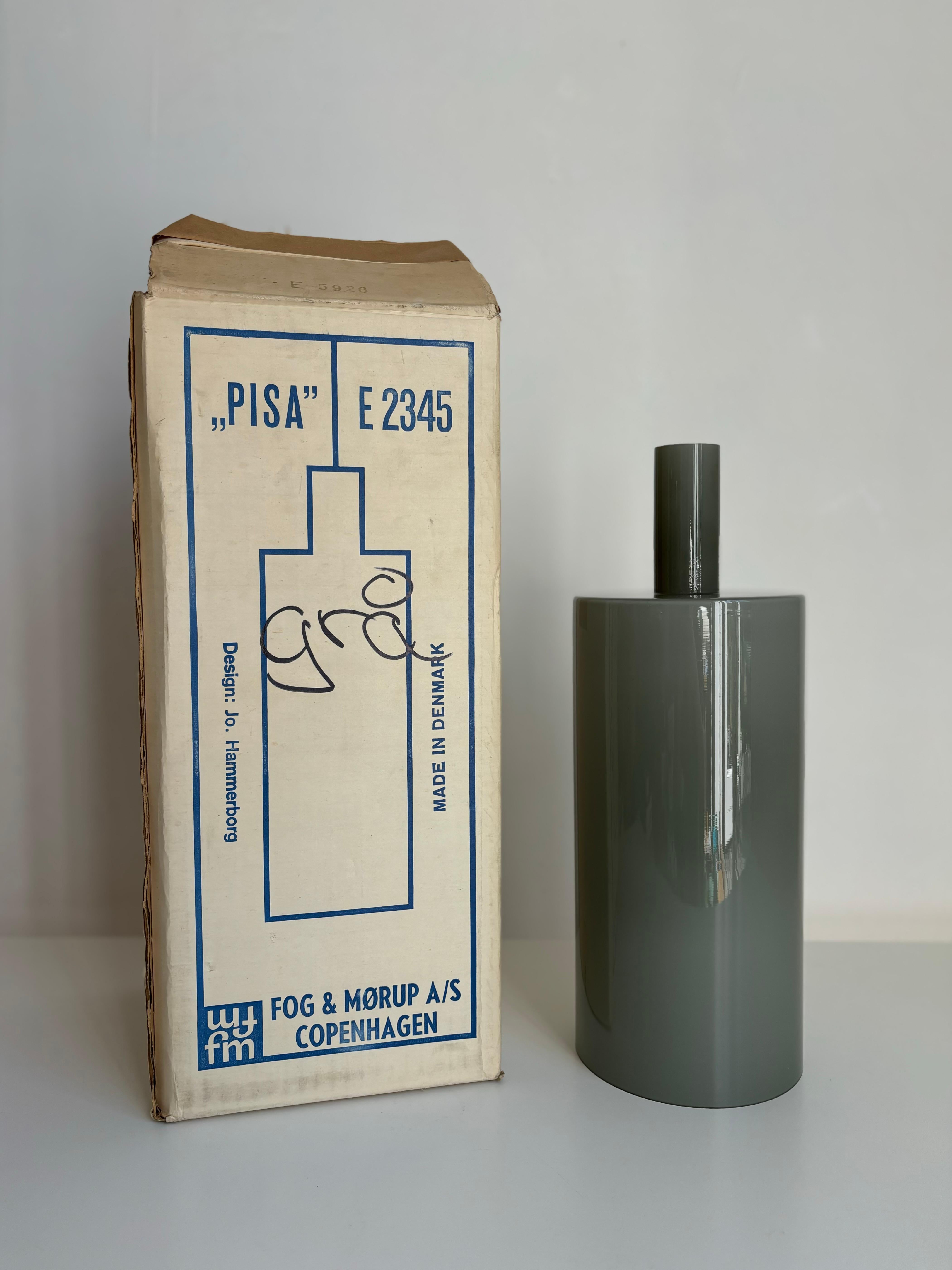 1 of 3 Ciondolo Pisa in vetro grigio Sage di Hammerborg Fog & Mørup, 1963 In condizioni buone in vendita a Copenhagen, DK