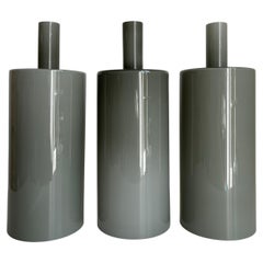 1 of 3 Hammerborg Fog & Mørup Sage Gray Glass Pisa Pendant, 1963