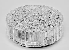 1 of 5 Limburg Vintage 1970s Textured Clear Ice Crystal Glass Flush Mount Light
