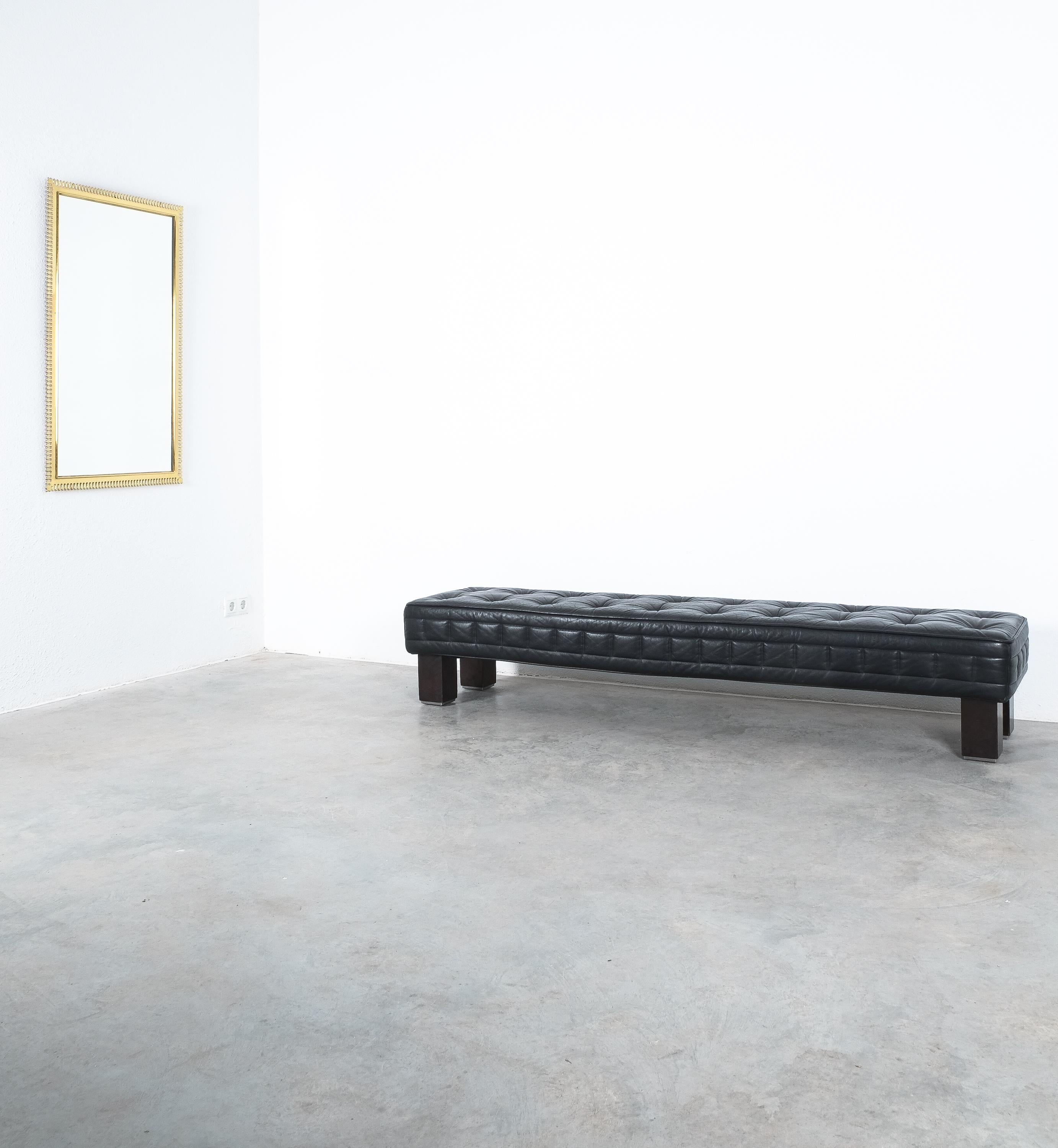 Matteo Thun Tufted Black Leather Banquettes (2 pieces) Bench Materassi, Wittmann For Sale 2