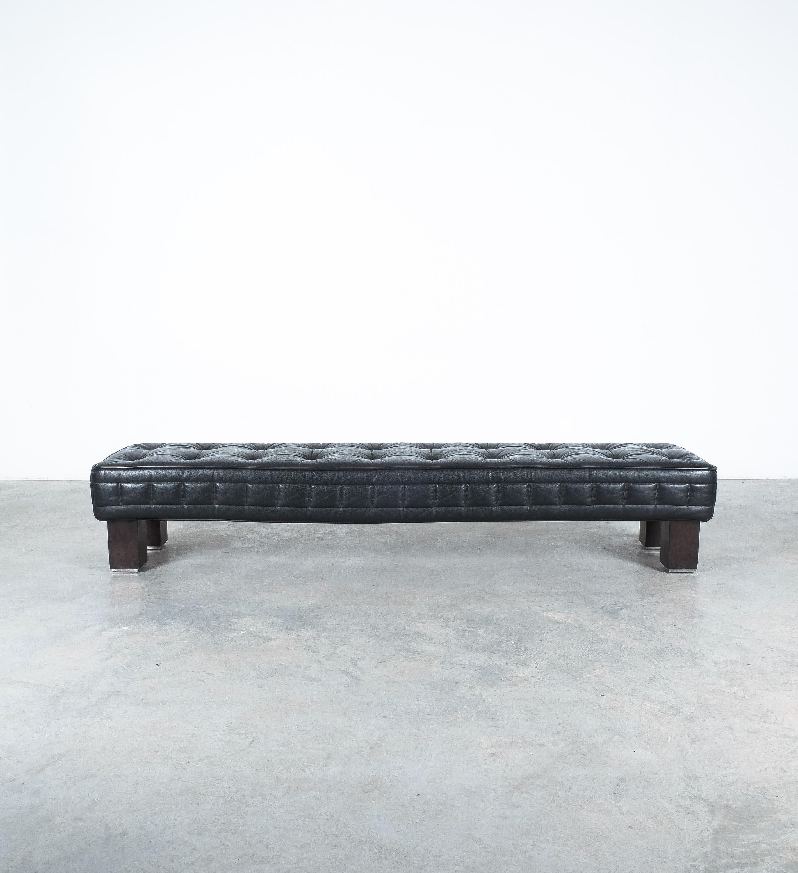 Matteo Thun Tufted Black Leather Banquettes (2 pieces) Bench Materassi, Wittmann For Sale 4