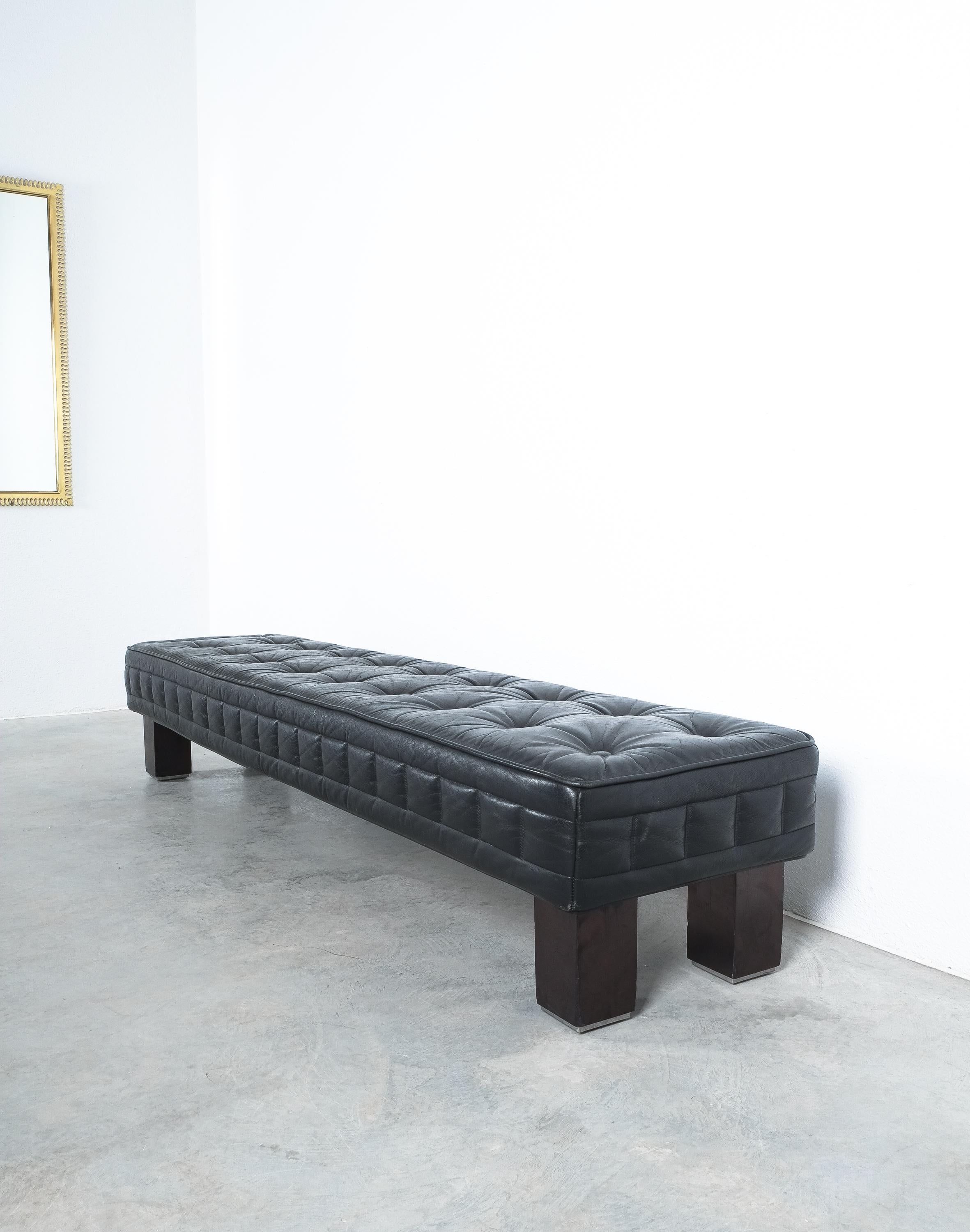 Matteo Thun Panca Banquette in pelle nera trapuntata Materassi, Wittmann In condizioni buone a Vienna, AT