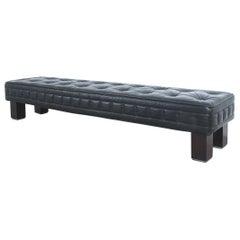 Matteo Thun Tufted Leather Banquettes One of Two Bench Materassi, Wittmann