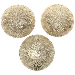 Vintage One of Three Star Pattern Limburg Flush Mount Ceiling Lights, 1970s