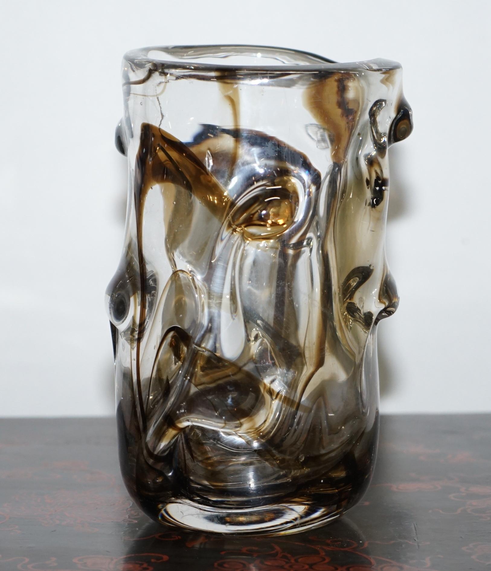 Einer von drei atemberaubenden Vasen aus Muranoglas mit kunstvoll gearbeiteten Mieder, groß (Handgefertigt) im Angebot