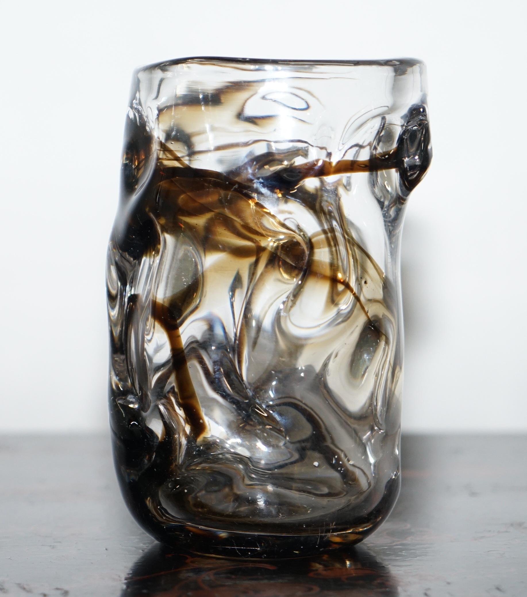 glass skull vase