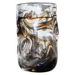 ONE OF THREE STUNNING MURANO GLASS VASES WiTH ORNATELY CRAFTED BODIES - SMALL