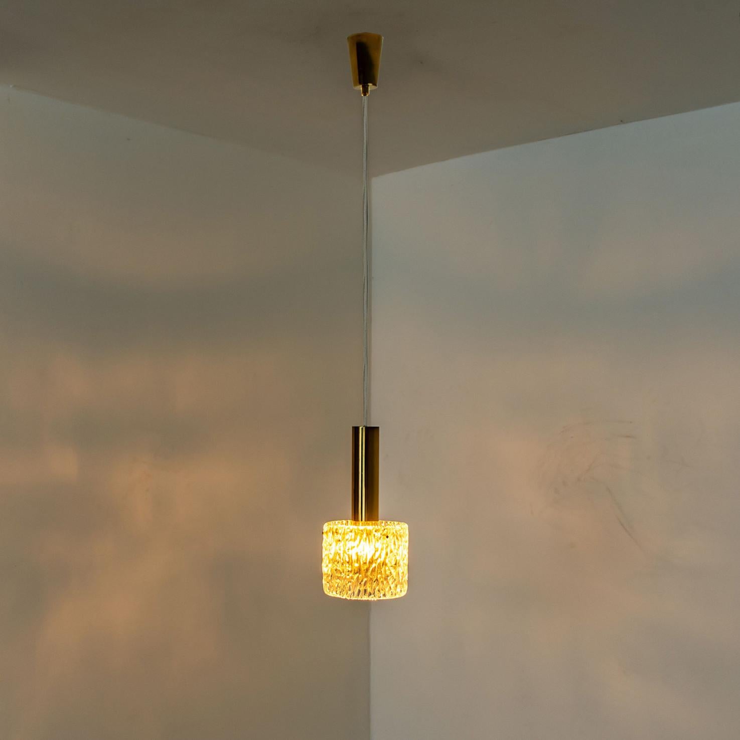 One of Three Wave Glass Pendant Lights by J.T. Kalmar, 1960s For Sale 2