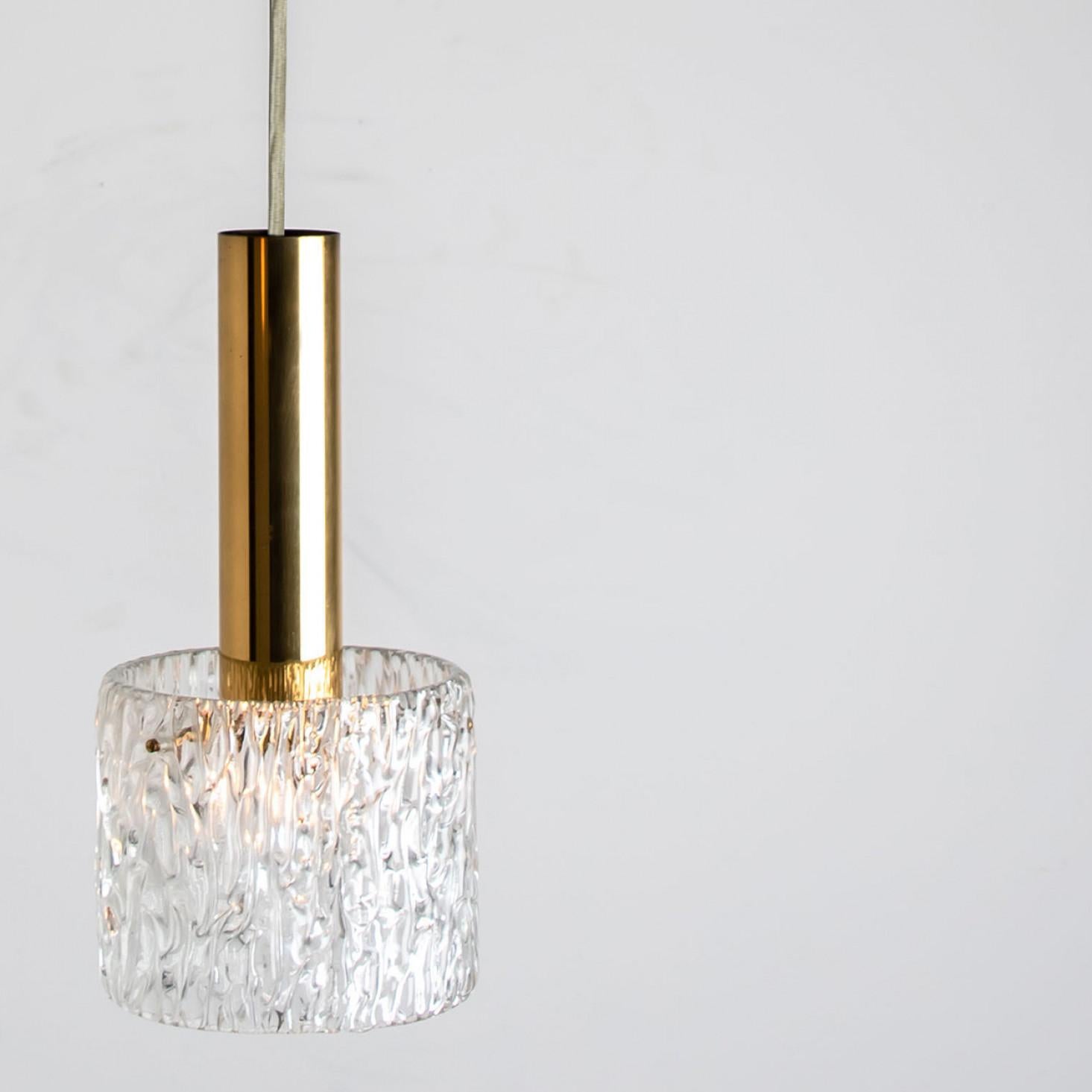 One of Three Wave Glass Pendant Lights by J.T. Kalmar, 1960s For Sale 5