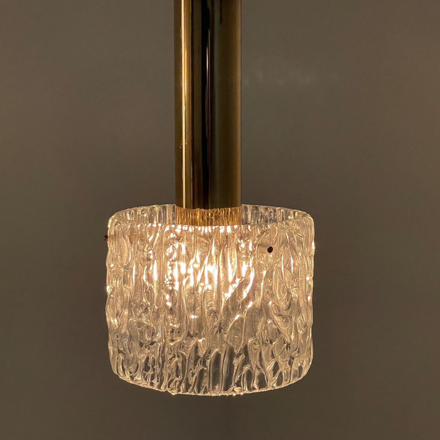 One of Three Wave Glass Pendant Lights by J.T. Kalmar, 1960s For Sale 8