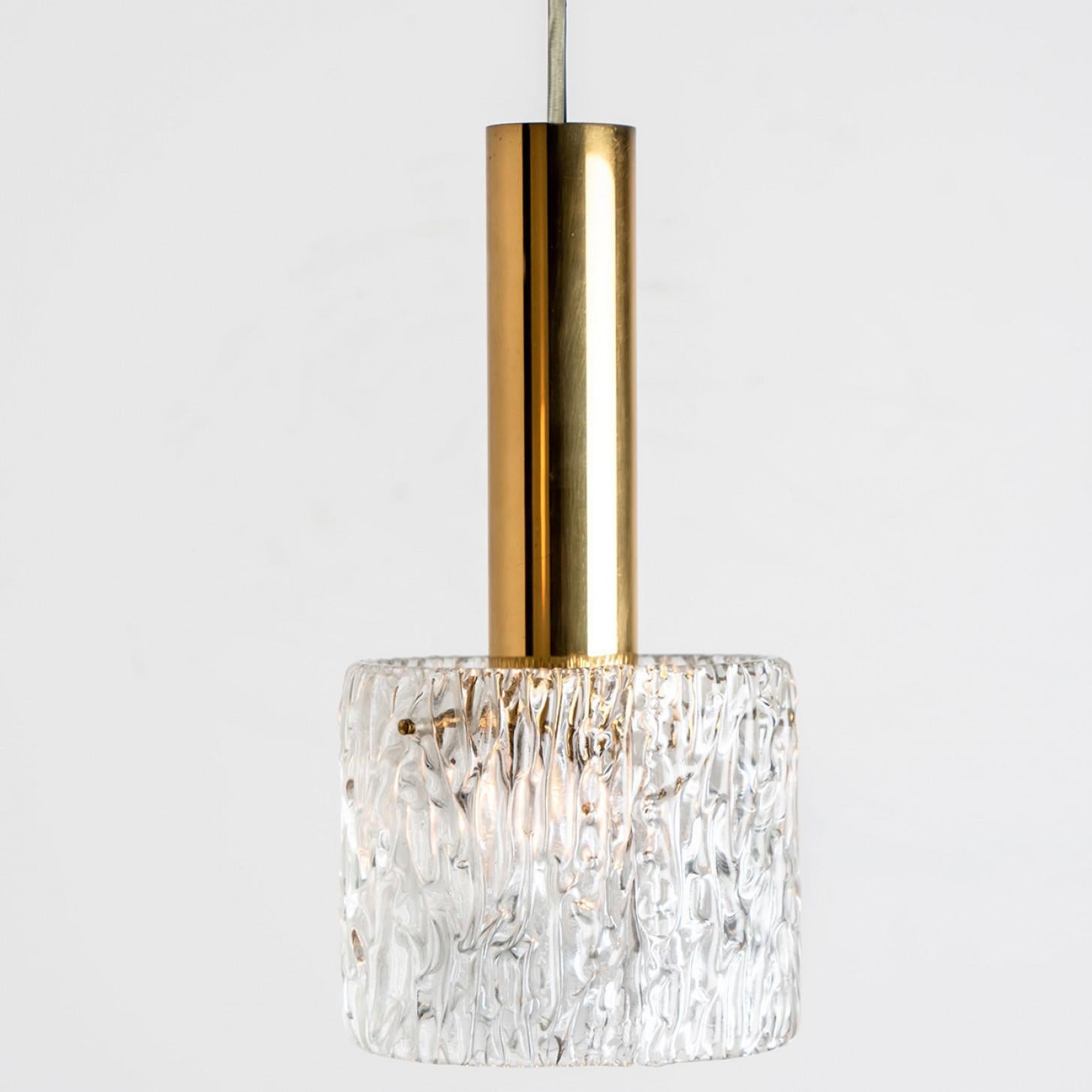 Austrian One of Three Wave Glass Pendant Lights by J.T. Kalmar, 1960s For Sale