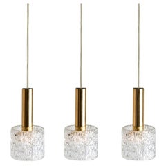 One of Three Wave Glass Pendant Lights by J.T. Kalmar, 1960s