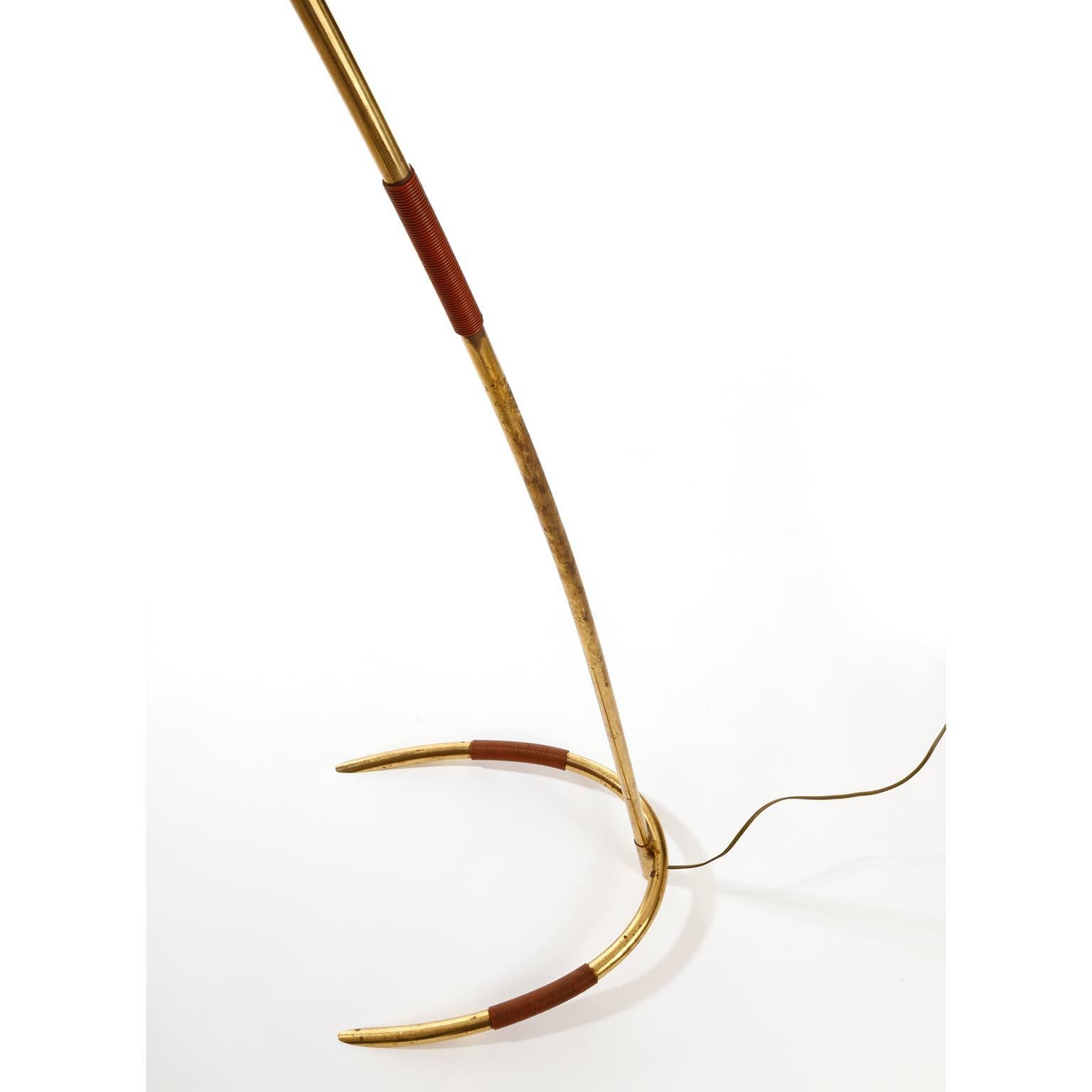 Austrian One of Two Brass Floor Lamps by Rupert Nikoll, Austria, 1960