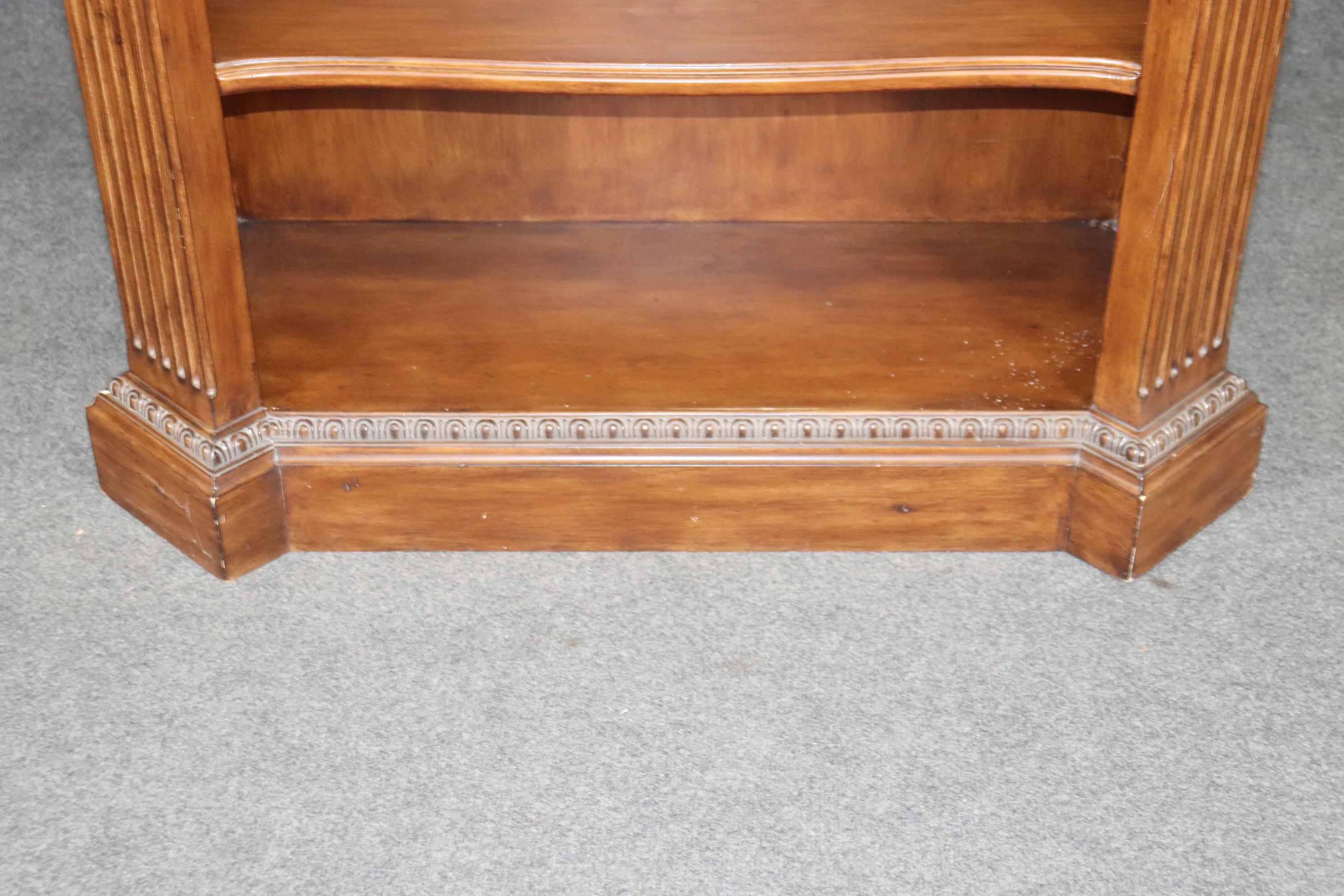 One of Two Carved Walnut Georgian Style Bookcases Shelves 6