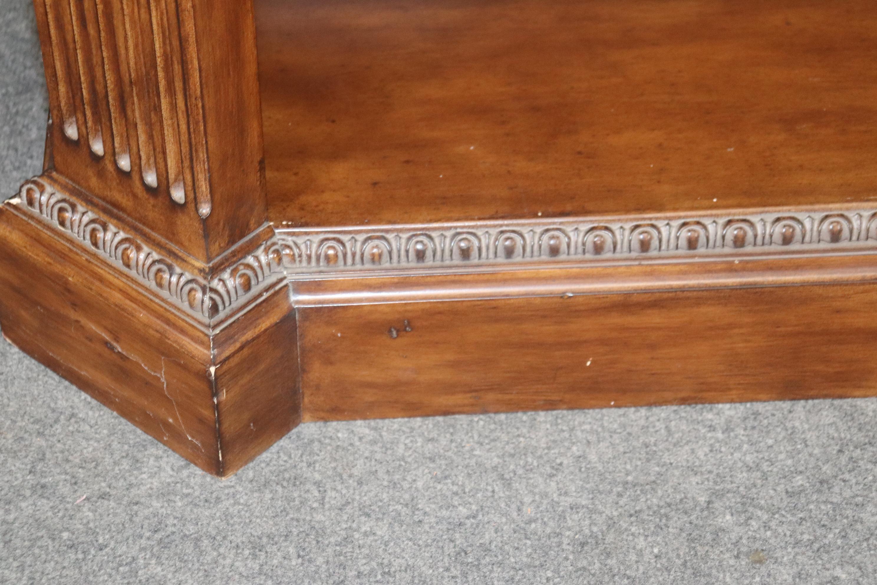 One of Two Carved Walnut Georgian Style Bookcases Shelves 7