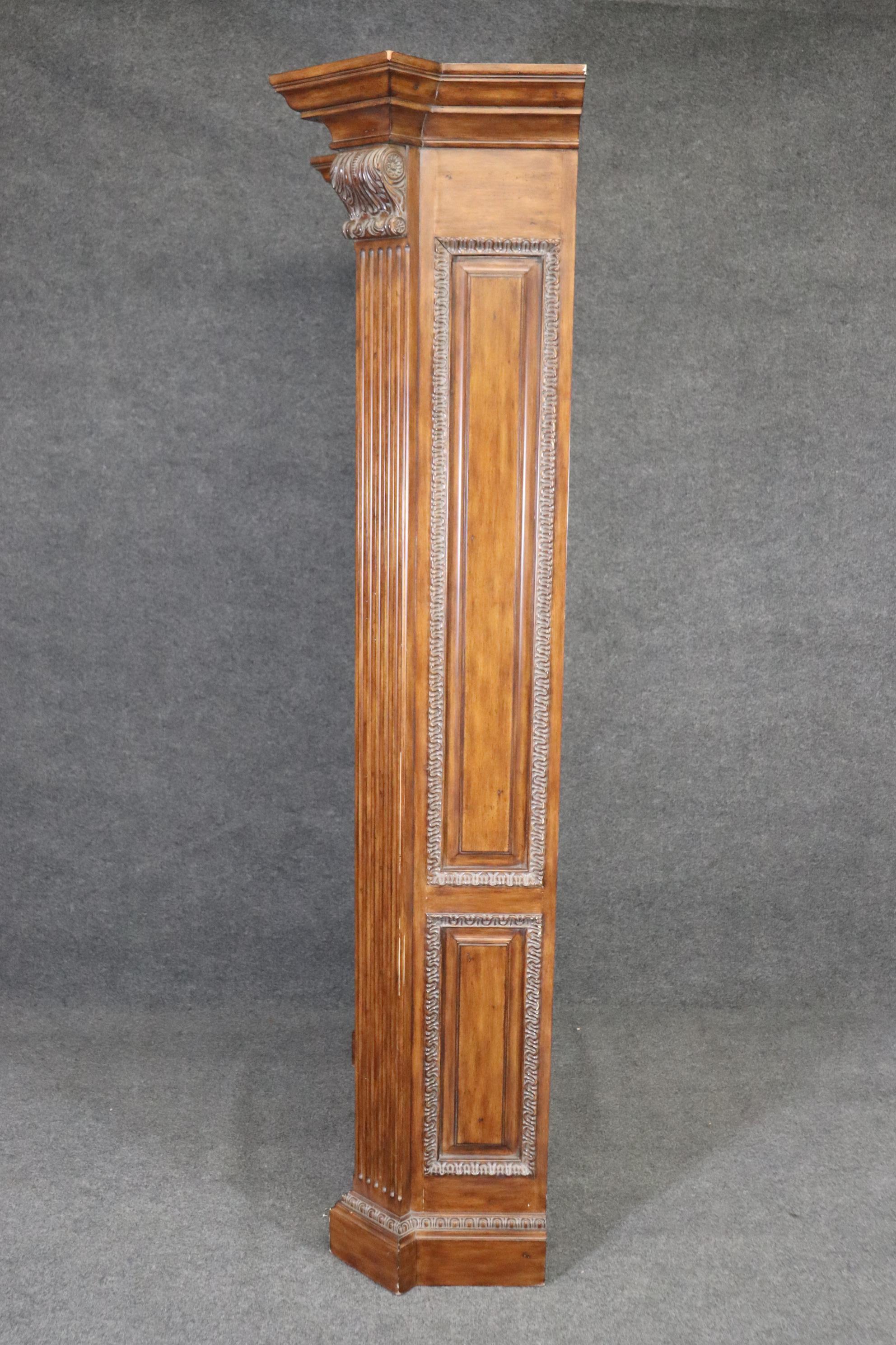 One of Two Carved Walnut Georgian Style Bookcases Shelves In Good Condition In Swedesboro, NJ