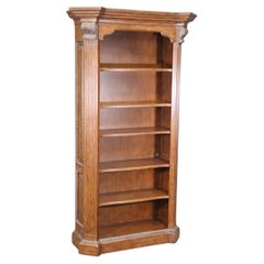 One of Two Carved Walnut Georgian Style Bookcases Shelves