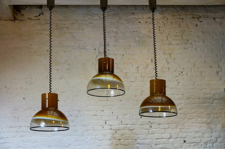 Mid-Century Modern One of Two Italian Murano Glass Pendant Lights