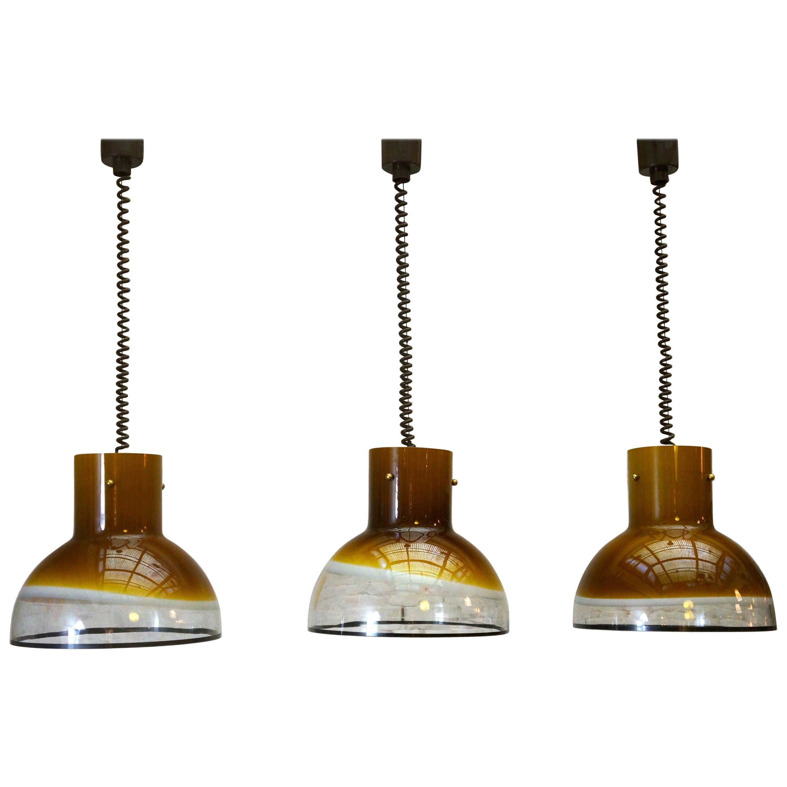 One of Two Italian Murano Glass Pendant Lights