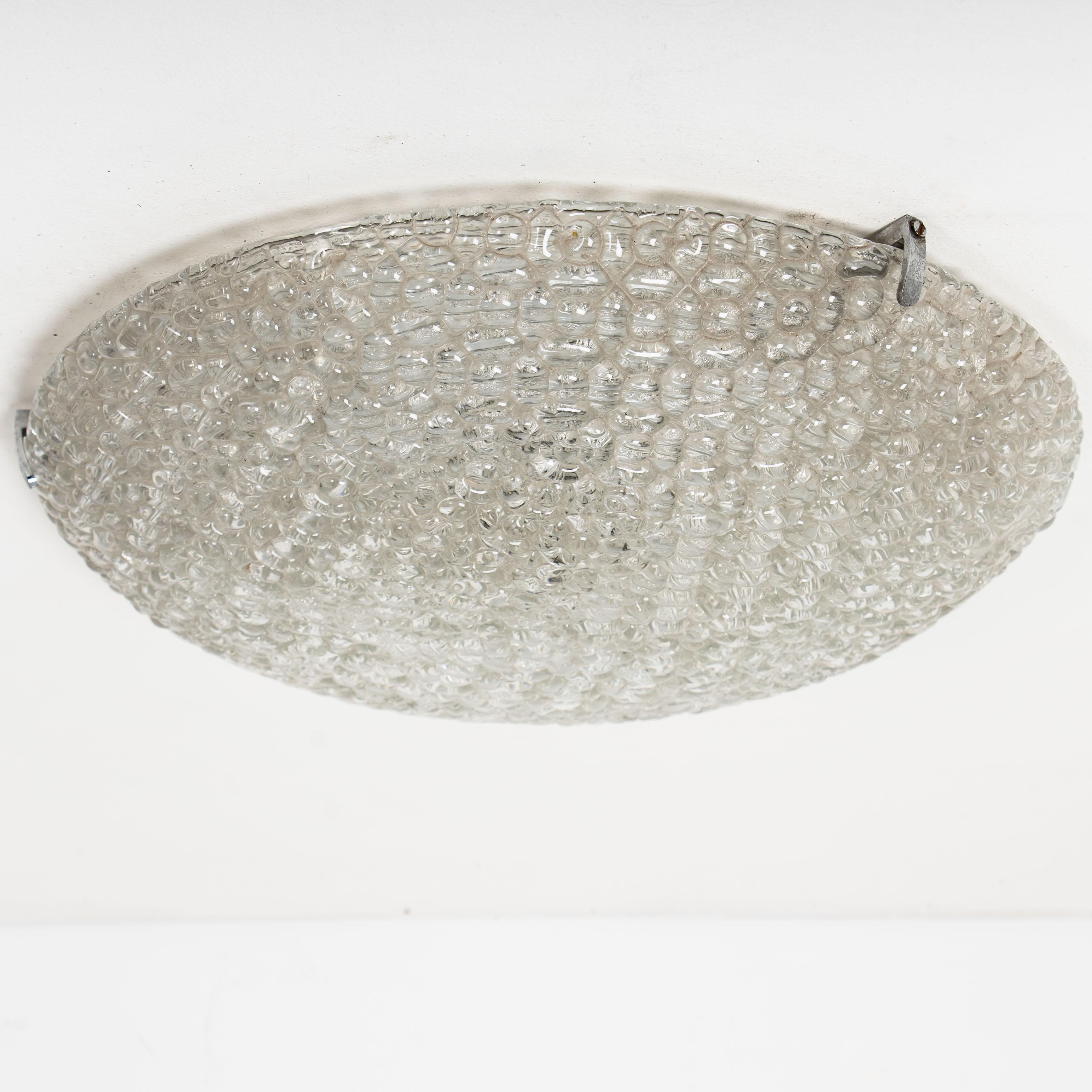 One of Two Large Blown Glass Flush mounts Wall Sconces, 1960 1