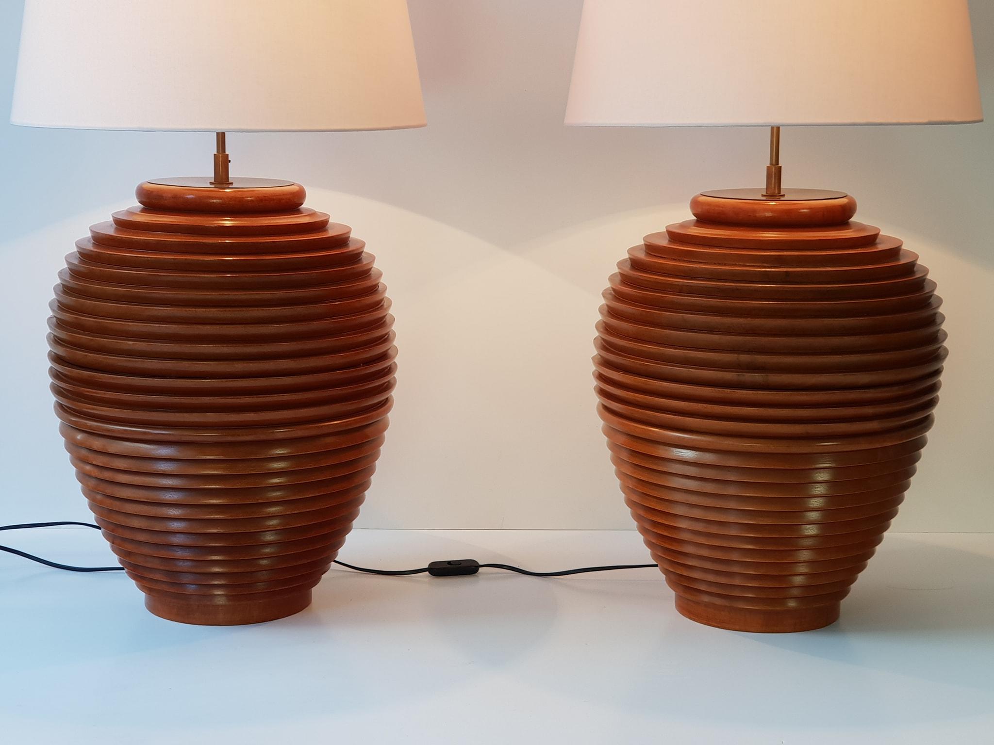 One Large Wooden Table or Floor Lamp, Birma In Good Condition For Sale In Antwerp, BE