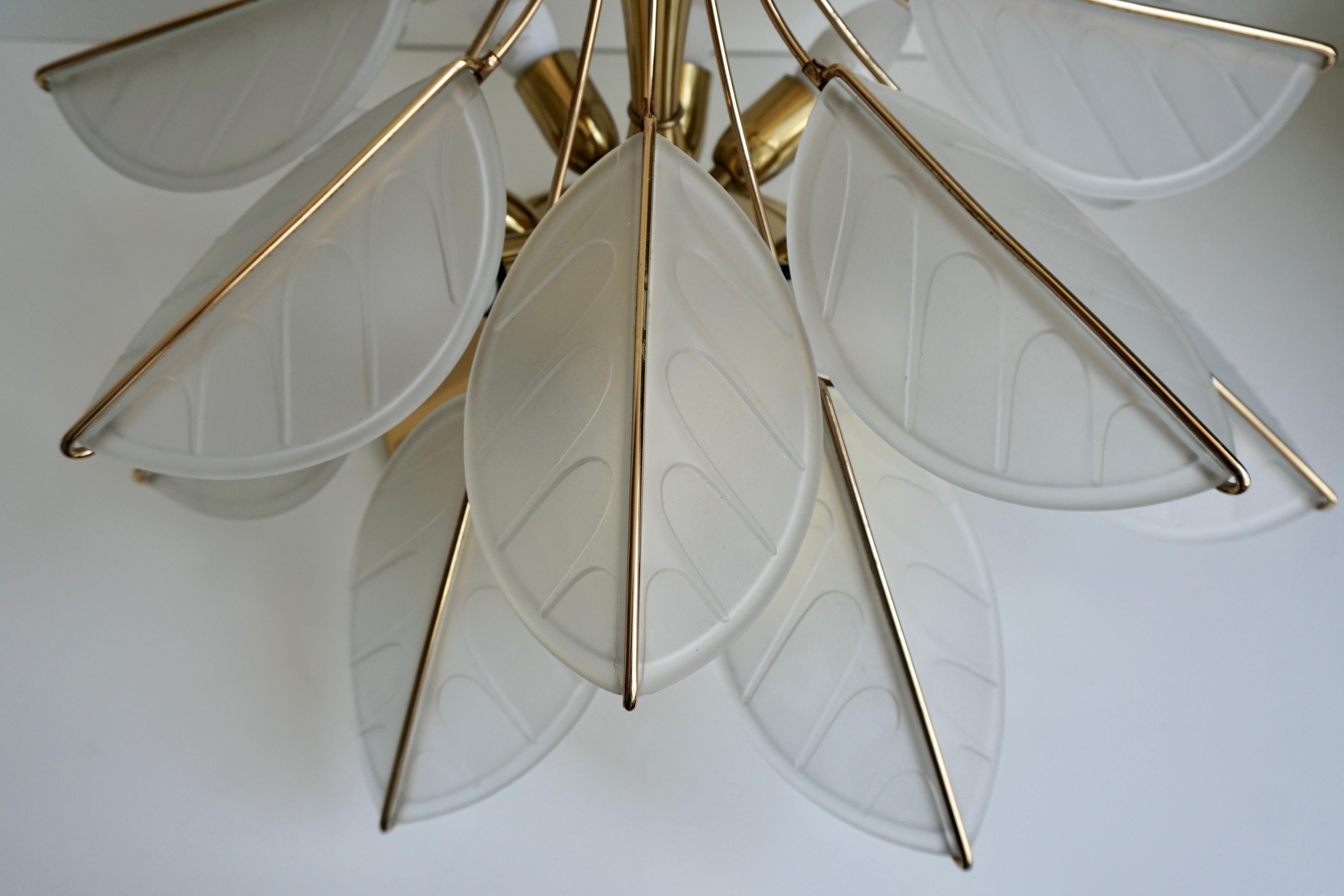 One of Two Murano Glass Flush mount Lights In Good Condition For Sale In Antwerp, BE