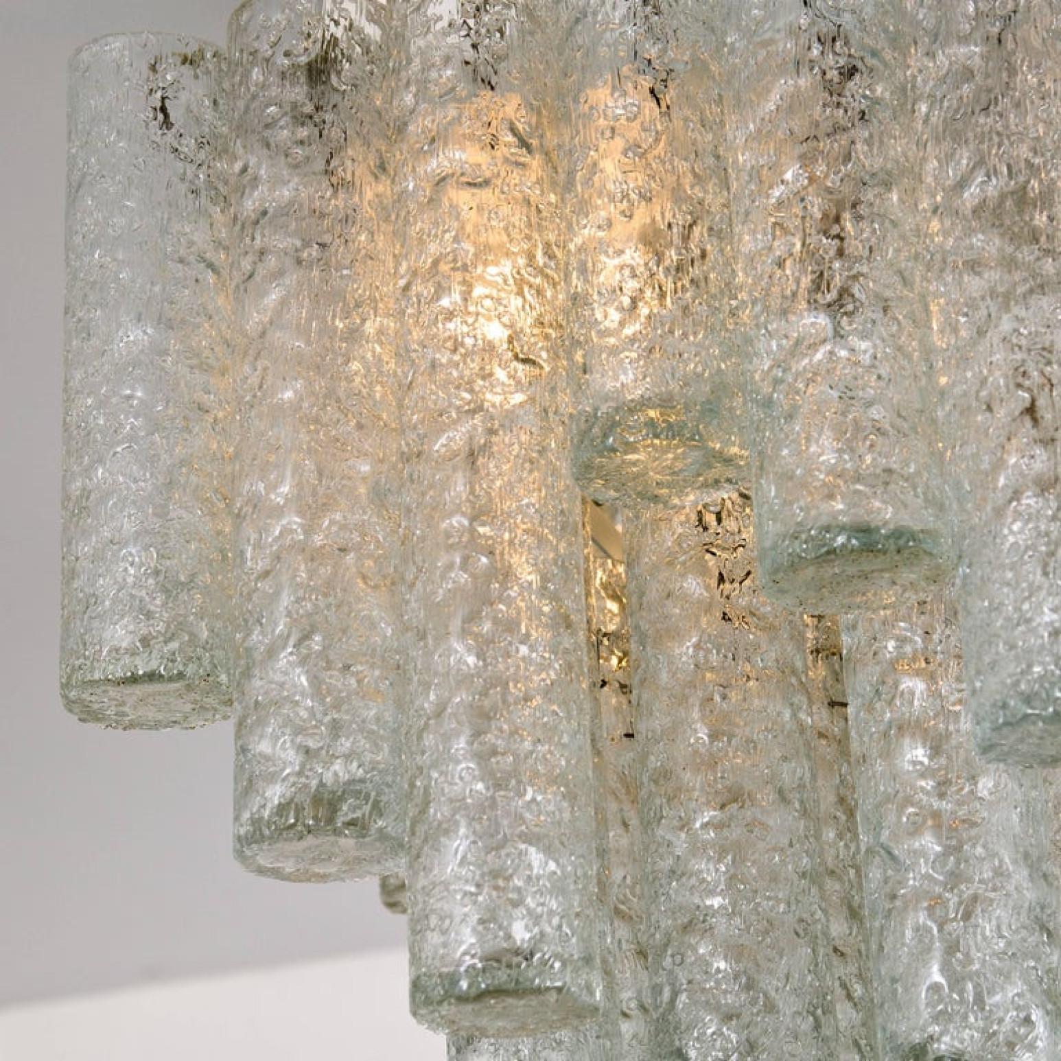 One of Two Square Flush Mount Chandeliers from Doria, 1960s For Sale 3
