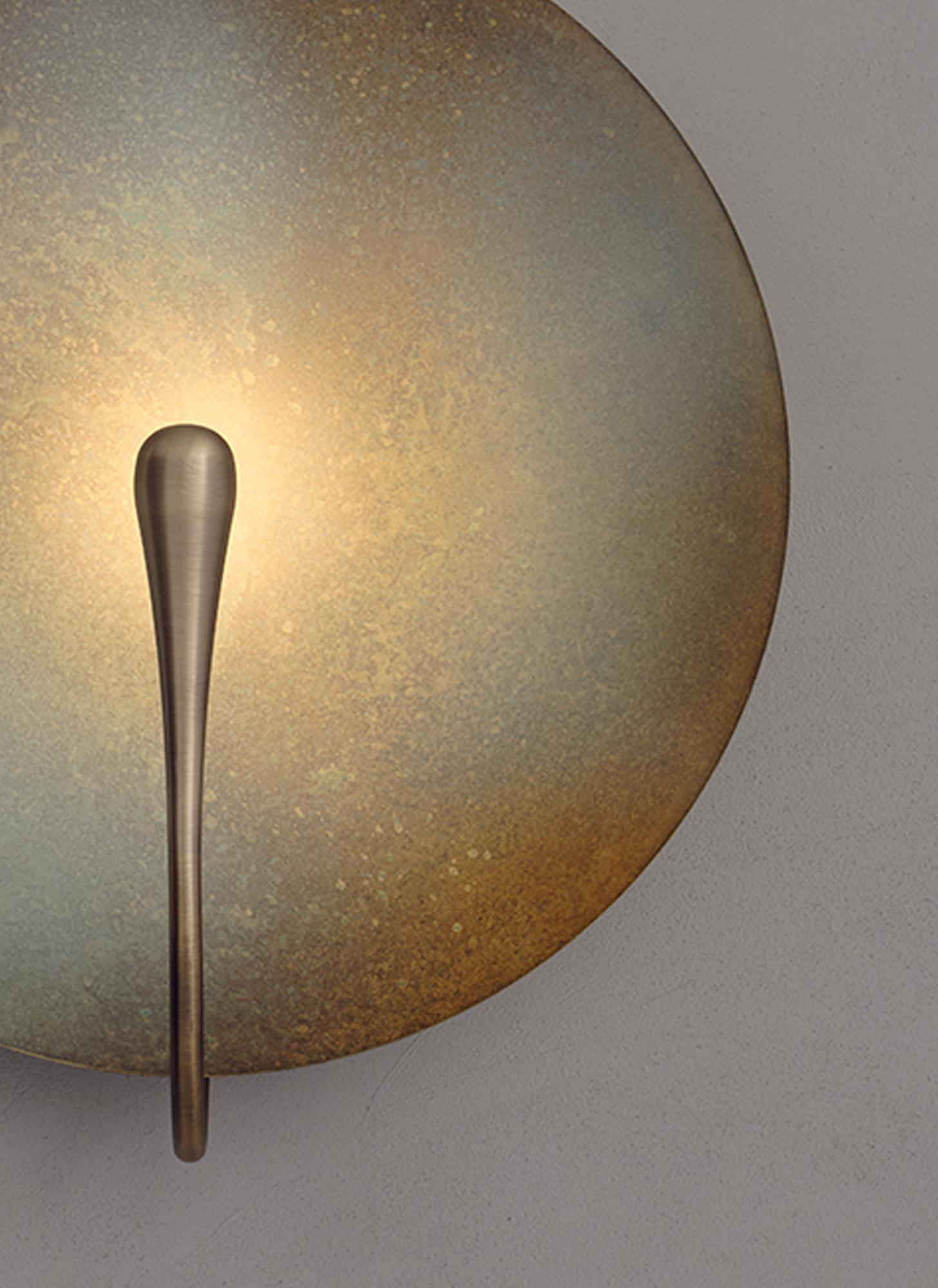 Organic Modern One-Off Cosmic 'Oxidium' Handmade Patinated Brass Contemporary Sconce