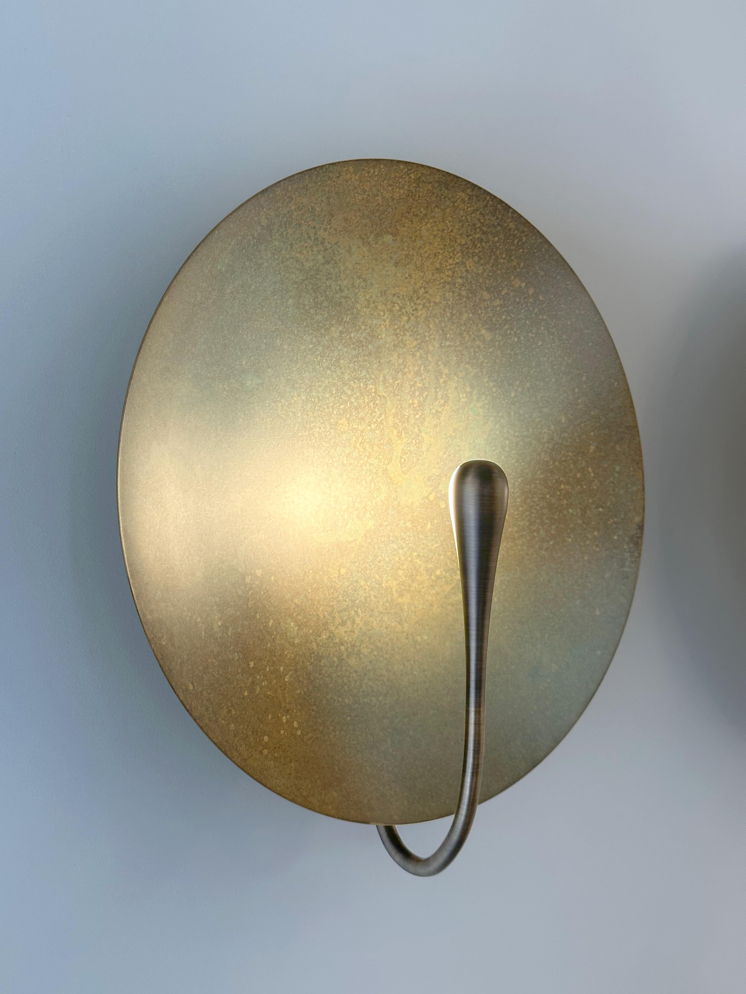 One-Off Cosmic 'Oxidium' Handmade Patinated Brass Contemporary Sconce In New Condition In London, GB