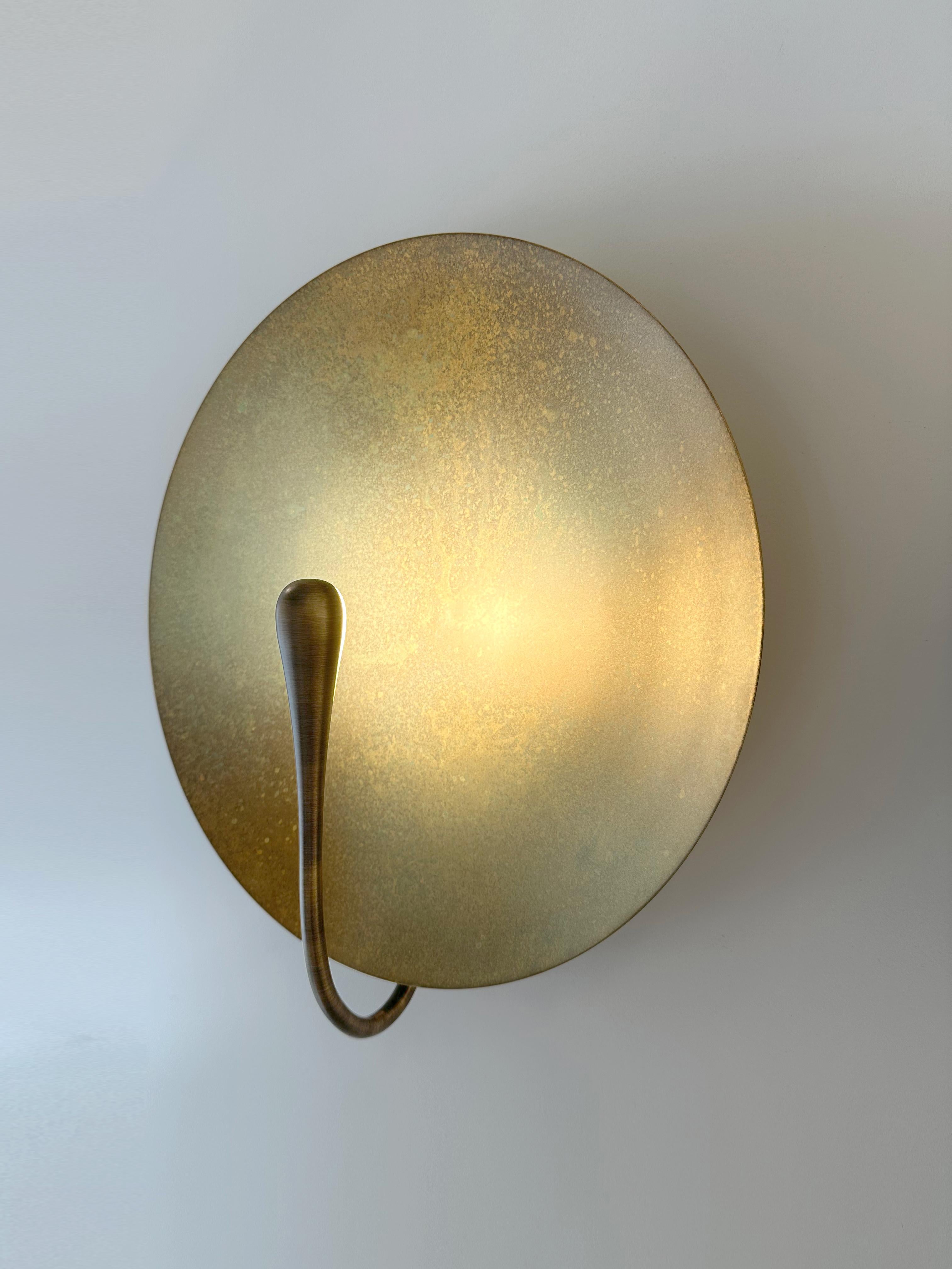 One-Off Cosmic 'Oxidium' Handmade Patinated Brass Contemporary Sconce In New Condition In London, England