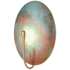 One-Off 'Cosmic Verdigris II' Handmade Patinated Brass Wall Light, Sconce